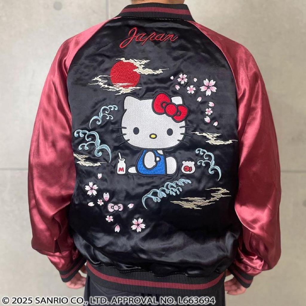 Used Karakuri Tamashii x Hello Kitty Collaboration Reversible Sukajan L Size