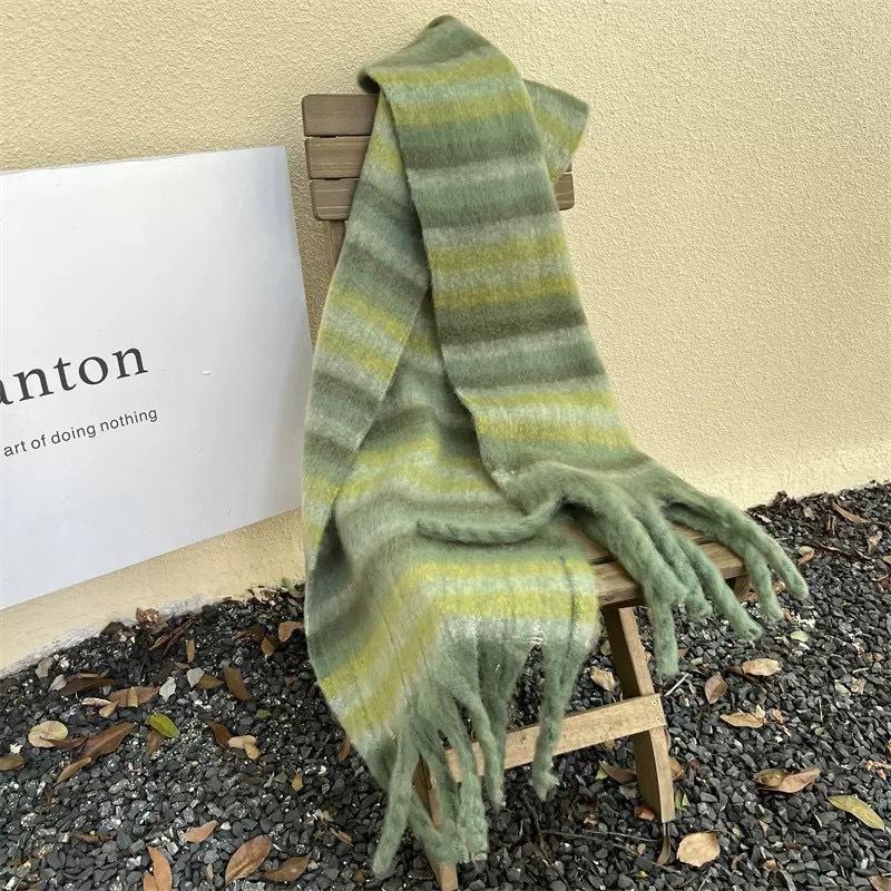New mohair scarf women's autumn and winter high-end sense versatile Maillard imitation cashmere warm shawl