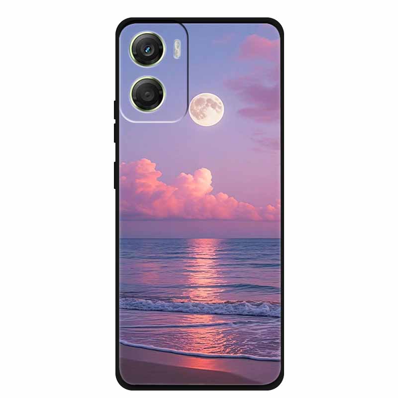 Чехол с цветами для Motorola Moto G06 G 06 4G, мягкий силиконовый чехол для телефона, черный ТПУ защитный бампер, задняя панель, модный корпус