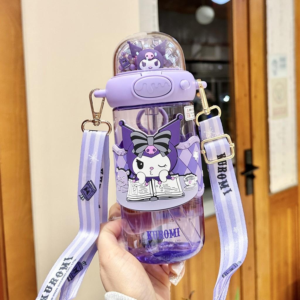 Пластиковый стакан Sanrio Kuromi с трубочкой и герметичной крышкой для детей и путешествий