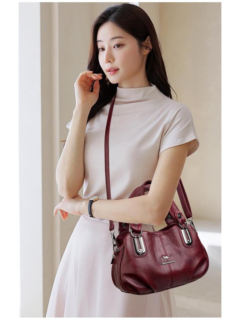 Вместительная многосекционная наплечная сумка-тоут - Европейский и американский стиль для женщин среднего возраста