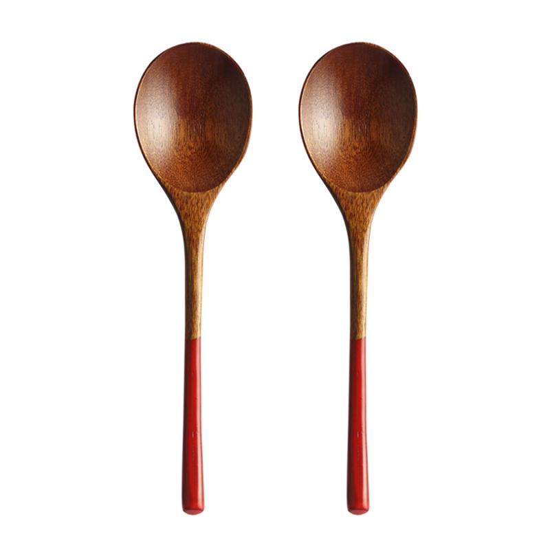 2 шт. Деревянные ложки, чайная ложка из натурального дерева, кофейная ложка, маленькая деревянная ложка для рисового супа, десертная ложка для детей, парные ложки, подарочная посуда