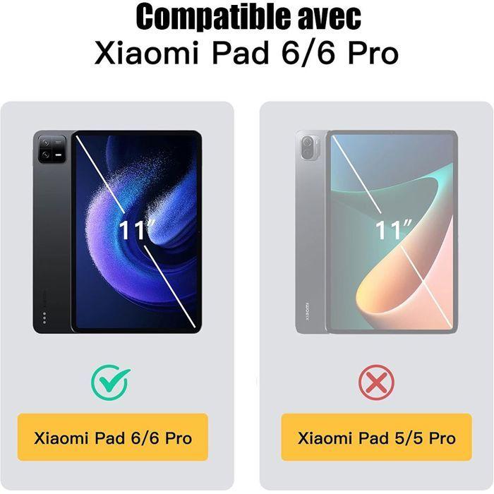 Coque pour Xiaomi Pad 6 / 6 Pro, Rotatif 360° Multi-Angle Antichoc Effet Cuir Bleu Marine