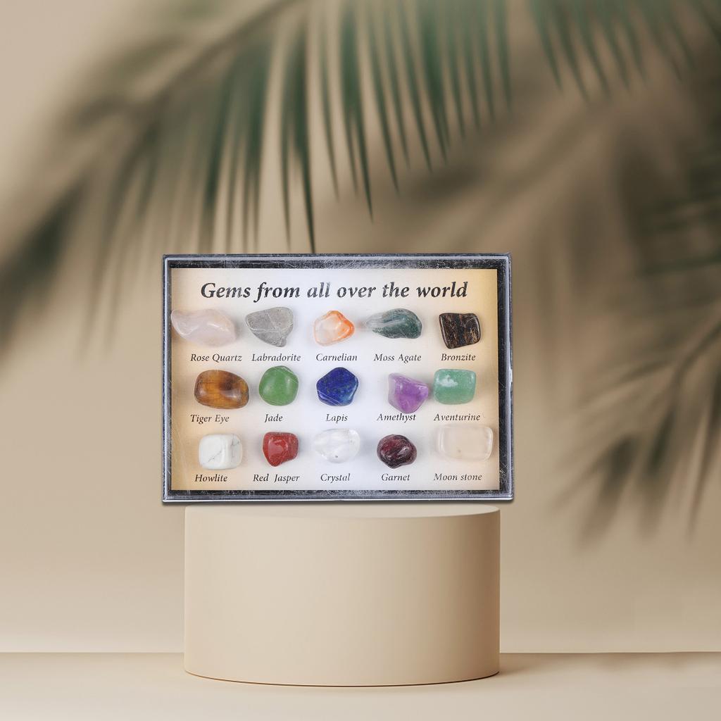 2021 Advent Calendar - 15Pcs  Size Natural Crystal Agate Stone Rocks, Minerals & Fossils Advent Calendar