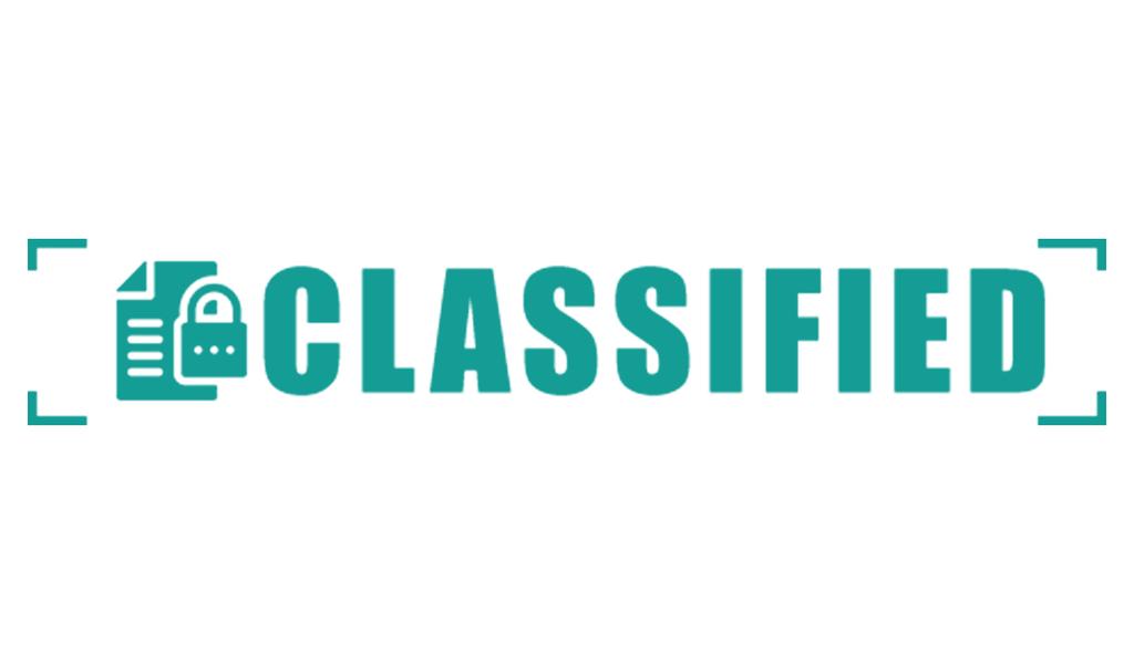 Printtoo Classified Self Inking Rubber Stamp Pre-Inked Office Stamp- Home Office Business Stationery, Black- 42 X 9