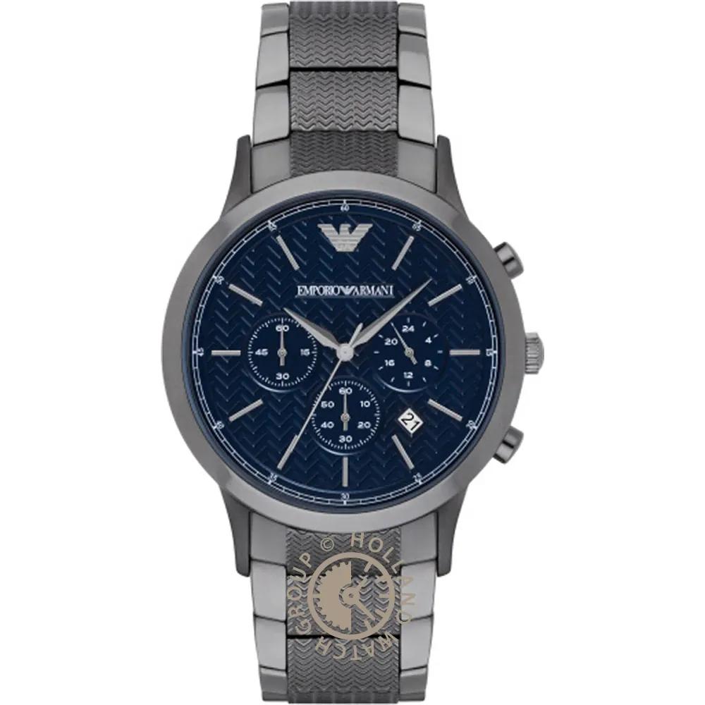 Emporio Armani Мужские кварцевые часы-хронограф Renato Blue Anthracite Metal AR2505