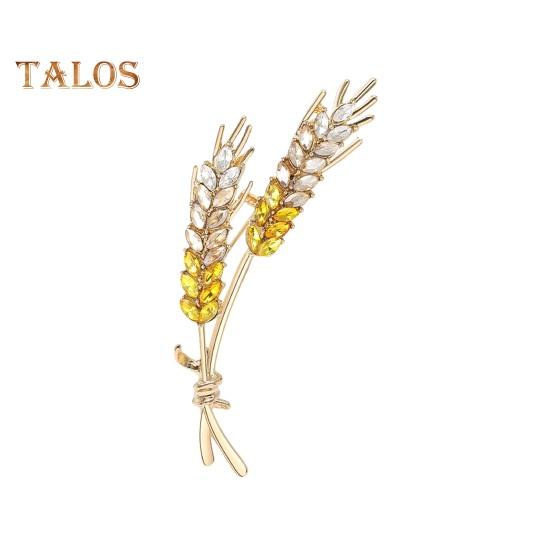 Женская брошь в форме пшеницы, искусственный кристалл, противоскользящая сумка на плечо, костюм, пальто, воротник, шляпа, одежда, защита от воздействия, булавка для вечеринки, выпускного вечера, ювелирные изделия для одежды невесты