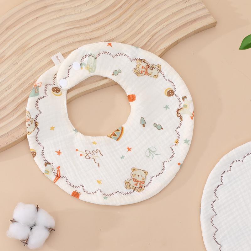 Хлопковый детский слюнявчик с вращением на 360° - Абсорбирующее круглое полотенце для слюны