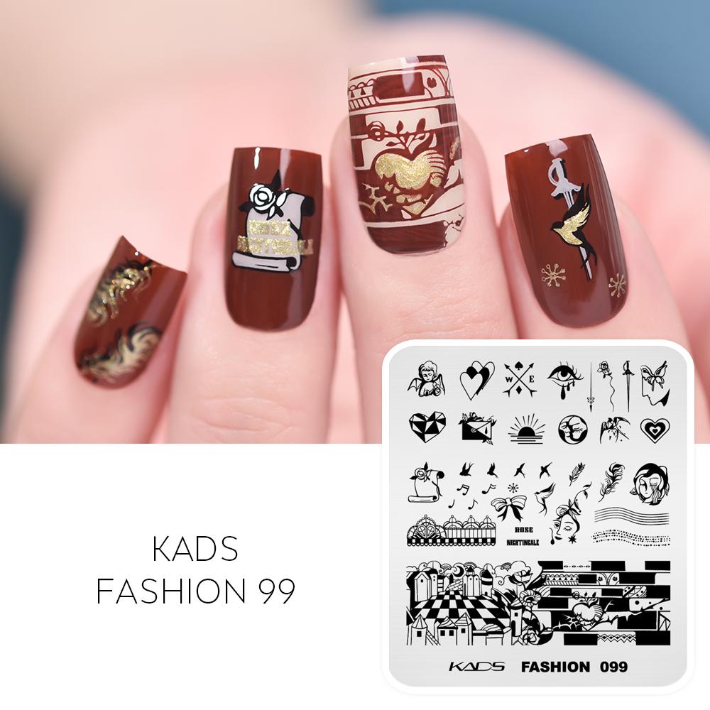 kads Chinese Stamping Nail Stamp Plate Tree Peony Butterfly Design Nail Art Printing Gel Polish 7*8cm Image Templates Plate