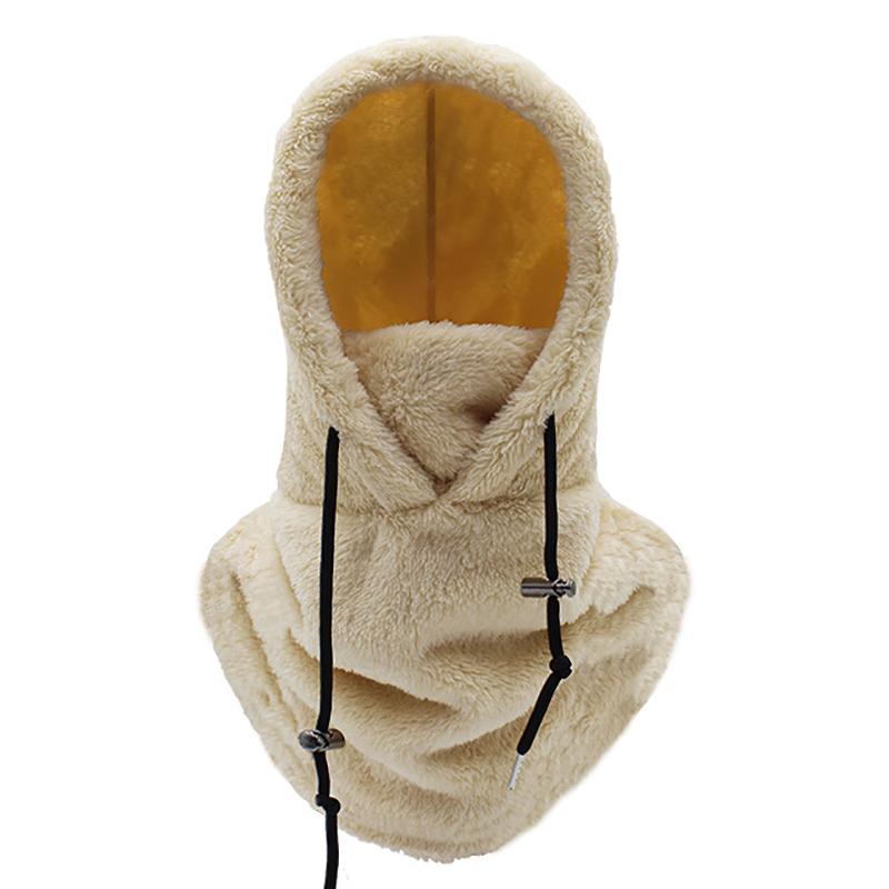 Зимняя утолщенная плюшевая теплая Балаклава, регулируемая ветрозащитная шапка для защиты ушей, шапка для катания на лыжах для женщин и мужчин, шапка 2 в 1, шарф