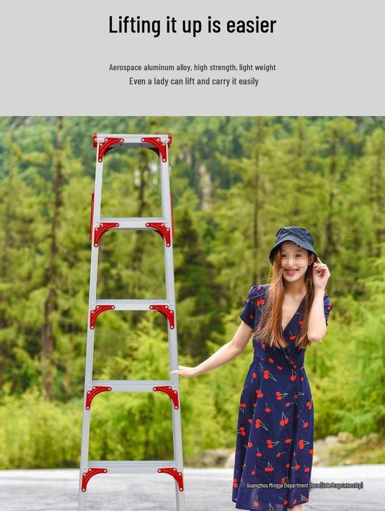 Трехступенчатая телескопическая алюминиевая стремянка А-образной формы (4м Утолщенный для бытового и инженерного использования)