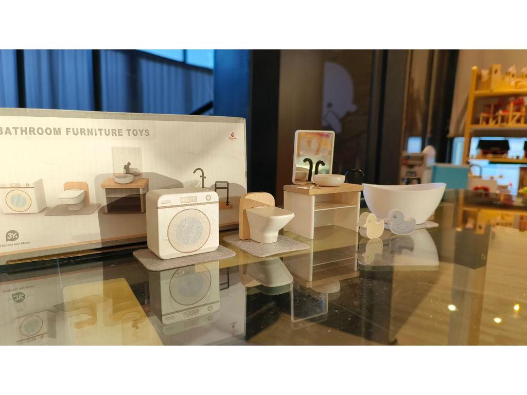 Миниатюрный кукольный кухонный набор: Имитация мебели и еды для детской игровой сцены