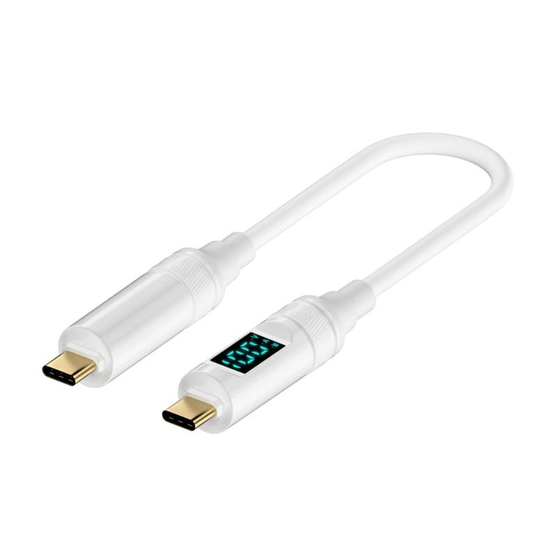 PD100W Quick Charging Cable USB C to TypeC Wire with LED Screen, 8K Video Output & OTG Support