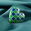 Blucome Mosaic Enamel Heart Shape Brooch Corsage Badge Special Design Brooches Collar Clip