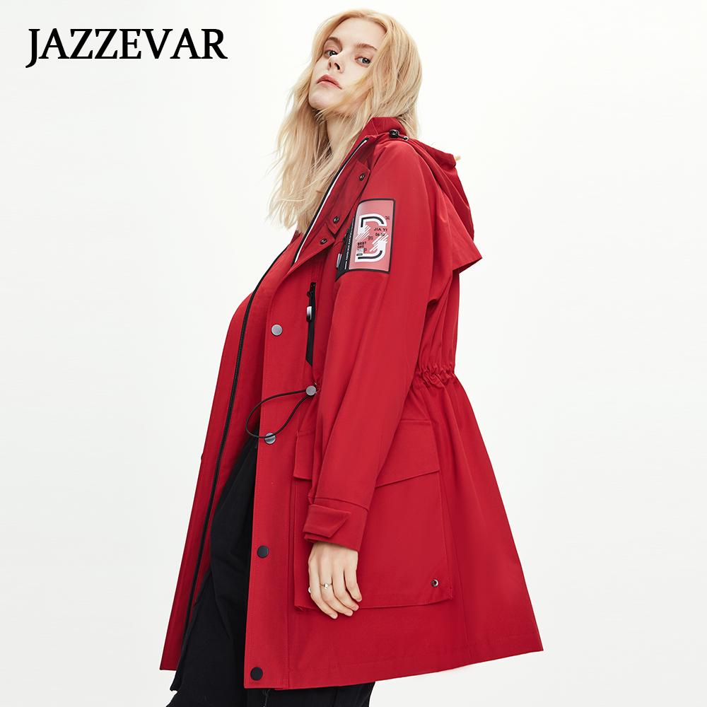 JAZZEVAR Женская ветровка Ins, красивое рабочее пальто средней длины, длинная хлопковая куртка Синьцзян