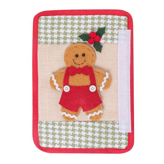 Christmas Refrigerator Handle Covers Gingerbread Man Kitchen Appliance Handle Covers for Fridge Door Holiday Home Office Decoration