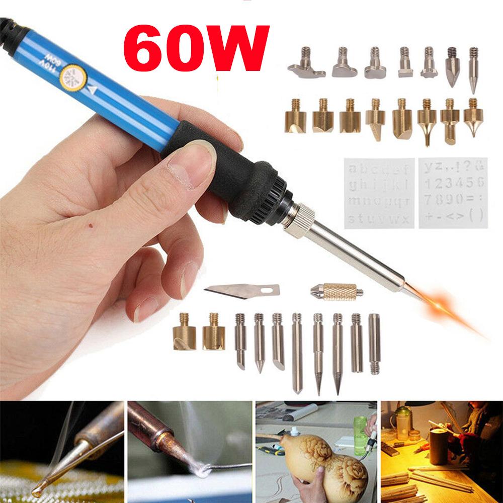 Набор паяльных пистолетов для пирографии, дровяная горелка, паяльный инструмент «сделай сам», 60 Вт