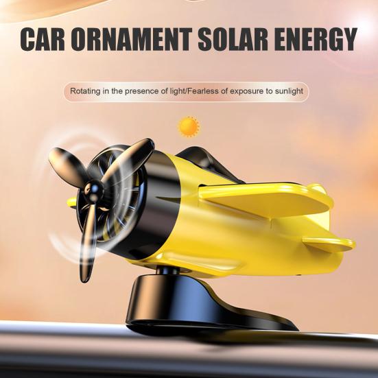 Декор для автомобиля в виде самолета на солнечной батарее, динамичное украшение на приборную панель со скользящим движением, бесшумный вращающийся пропеллер, маленькие дрифт-аксессуары для самолета
