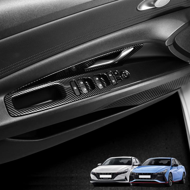 Для Hyundai Elantra CN7 N -2025 LHD Красная Накладка на Кнопку Стеклоподъемника Декоративная Накладка на Подлокотник Двери Салонные Автомобильные Детали
