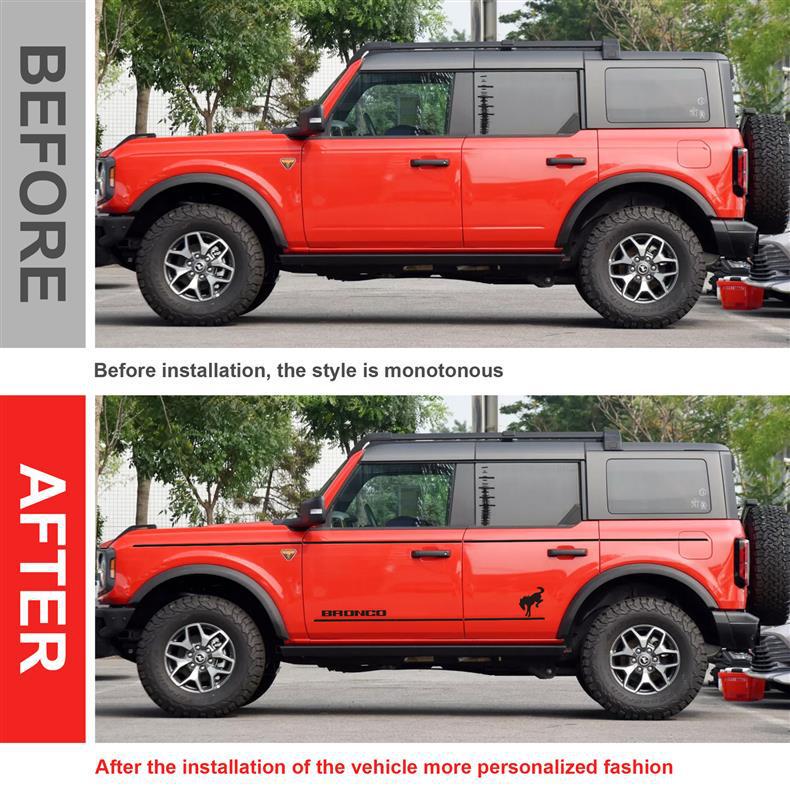 Наклейки на кузов Ford Bronco (2021-2023 гг.) - Декорация Пояса Цветными Полосками