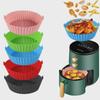 Multicolor Food-Grade Silicone Round Air Fryer Tray, Compatible with Various QT Air Fryers