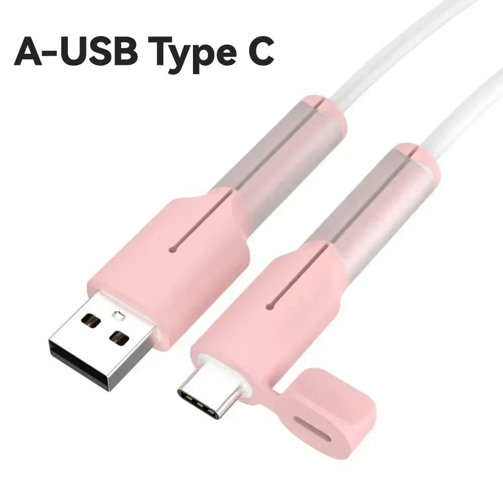 Мягкий силиконовый чехол для сматывания кабеля зарядного устройства USB Type C, защитный чехол от поломки для Xiaomi Huawei OPPO VIVO, чехол для линии передачи данных