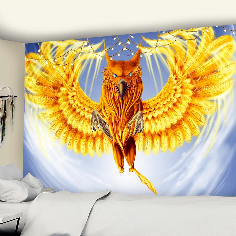 Психоделический гобелен с грибом смерти, настенный красочный абстрактный богемный хиппи, колдовство, общежитие, домашний декор