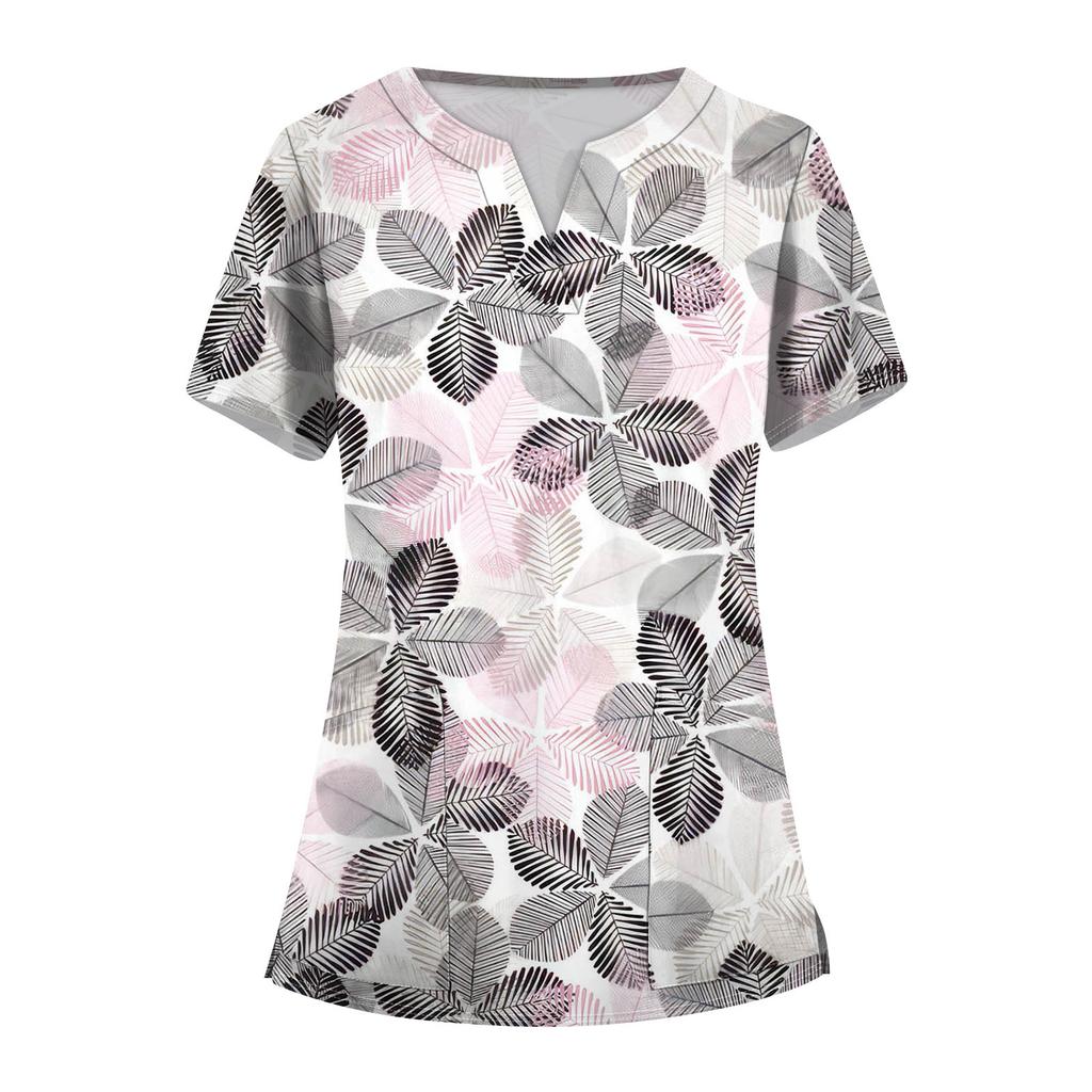 Женские модные комбинезоны с коротким рукавом и V-образным вырезом, с карманами, с принтом, топы, одежда