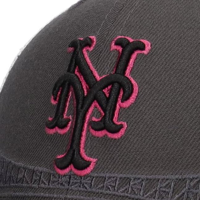 New Era City Connect 9SEVENTY Stretch Mesh New York Mets Size Used Cap, Snapback, MLB, Gray, 970,