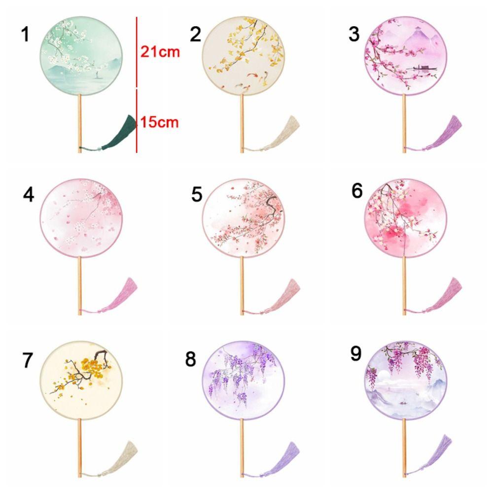 with Pendant Embroidery Fan Handheld Silk Fan Ink Painting Chinese Style Fan  Home Decor