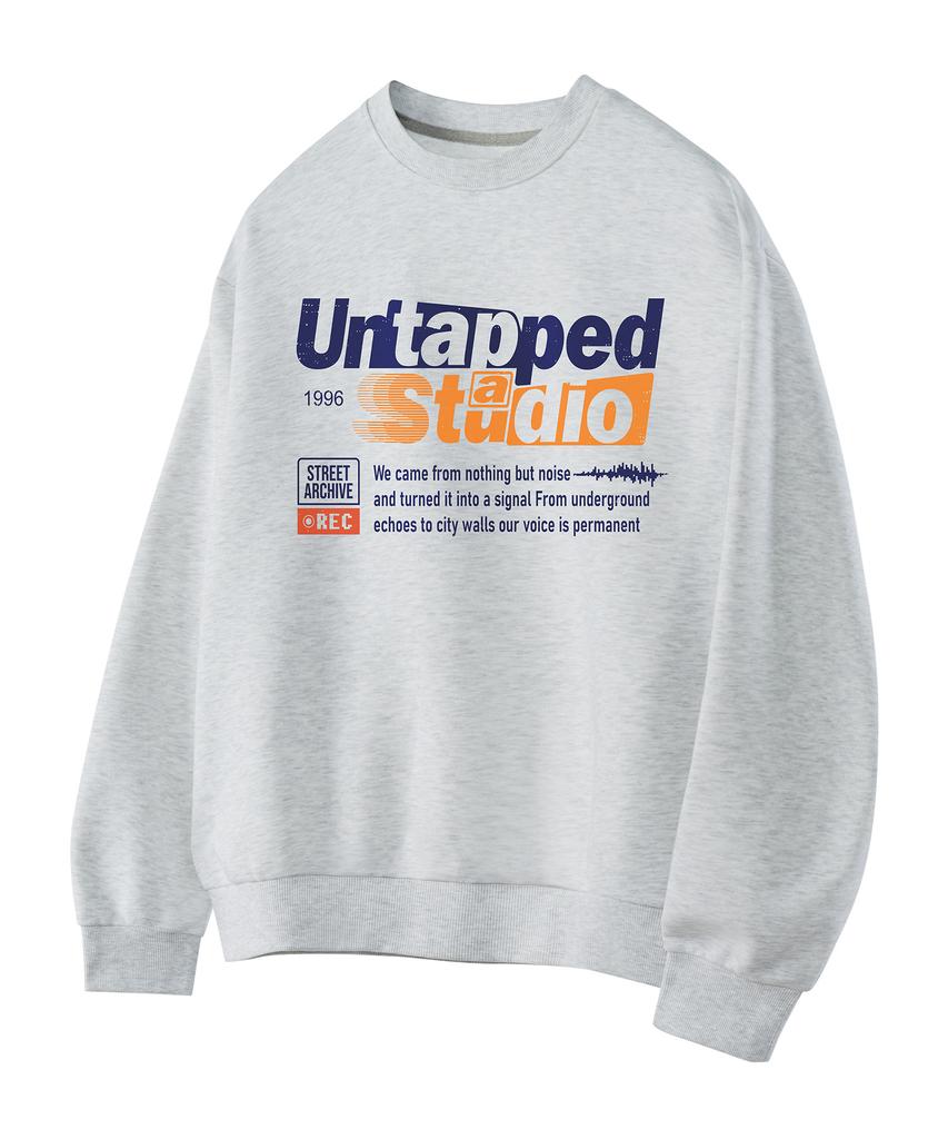 UNTAPPED STUDIO Ретро Графическая Толстовка с Надписями Оверсайз Толстовка (Тип А)