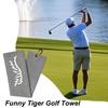NEW 1pc Tiger Embroidered Golf Towel, Microfiber, Waffle Texture, Soft Material, with Carabiner, for Golf Bags and Accessories