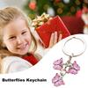 Keychain Pendant Vibrant Color Butterflies Charm Keyring Decorative Key Holder Bag Pendant Car Decor Accessory