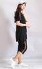 Gold Japan Plus Size Short Striped Solid Korean Black Women's Nightwear/Loungewear Set, Sleeves, Pants, Color, Style, Goldy-476, 6L,