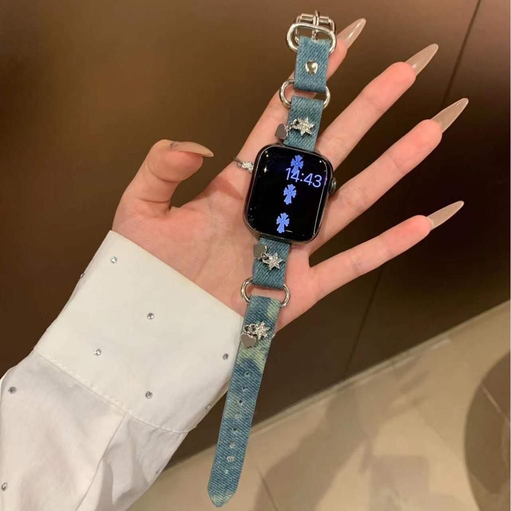 Applewatch10 новый градиентный джинсовый ремешок со звездами для apple watch iwatch987se6 ремешок
