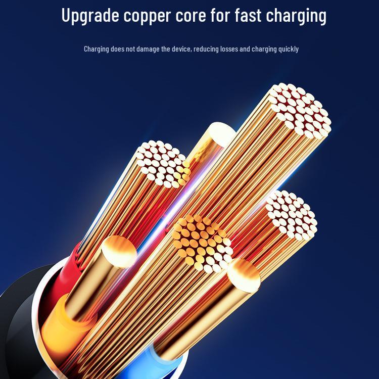 Универсальный кабель для быстрой зарядки 3-в-1 с несколькими разъемами для мобильных телефонов