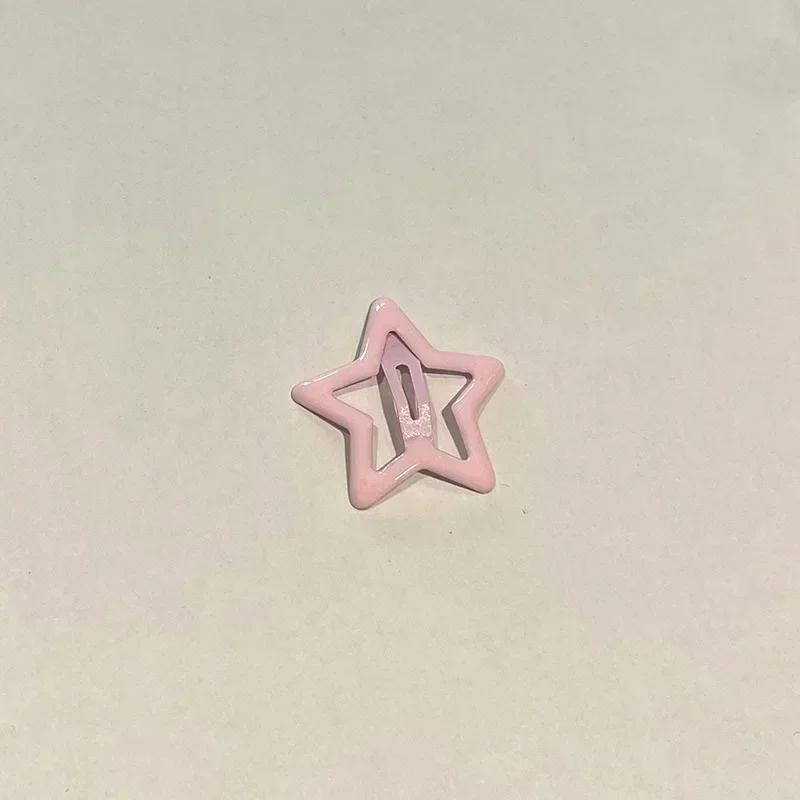 20 шт. красочные заколки для волос в форме звезды BB для девочек Y2K сладкие заколки-звезды для женщин простые металлические защелкивающиеся заколки для волос головные уборы ювелирные аксессуары