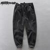 Spring Autumn New Men's Pants Retro Cargo Corduroy Pants Cotton Drawstring Elastic Waist Pencil Pants Casual Men Trousers Youth Fashion Men Clothing