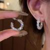 S925 Silver Elegant C-Shaped Earrings: Trendy, All-Match, Super Flash, High-End Design for Women.
