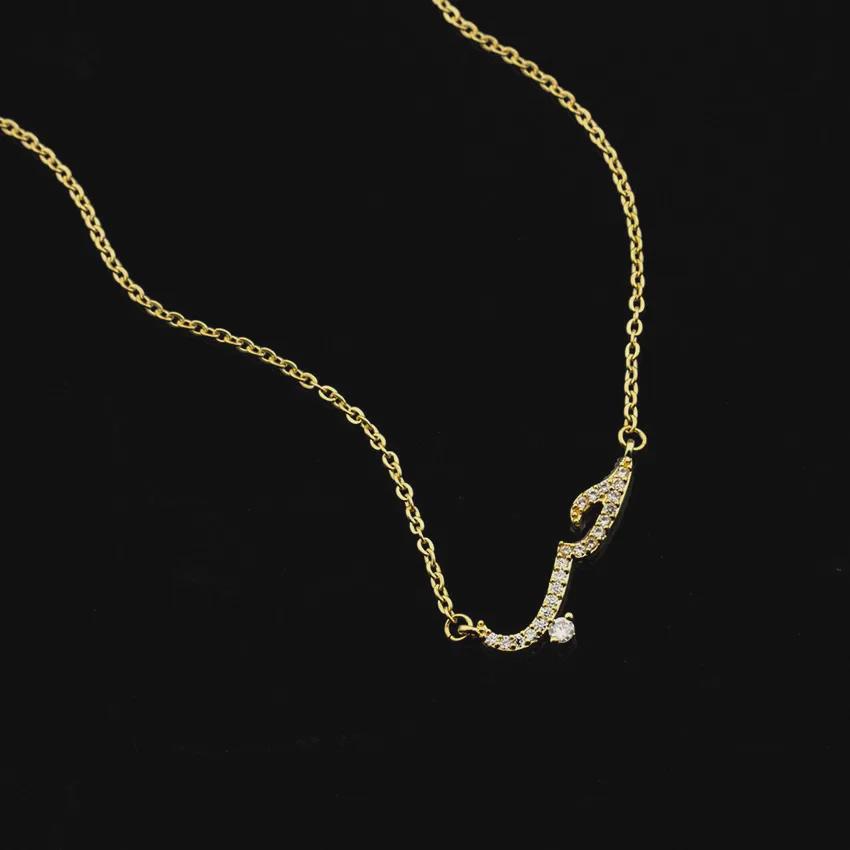 Ожерелье из розового золота с арабским цирконием Love для женщин - ювелирные изделия с подвесками из кристаллов