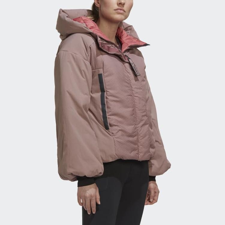 Adidas Полосатая куртка с капюшоном и буквенным логотипом, женская куртка фиолетового цвета HG3163