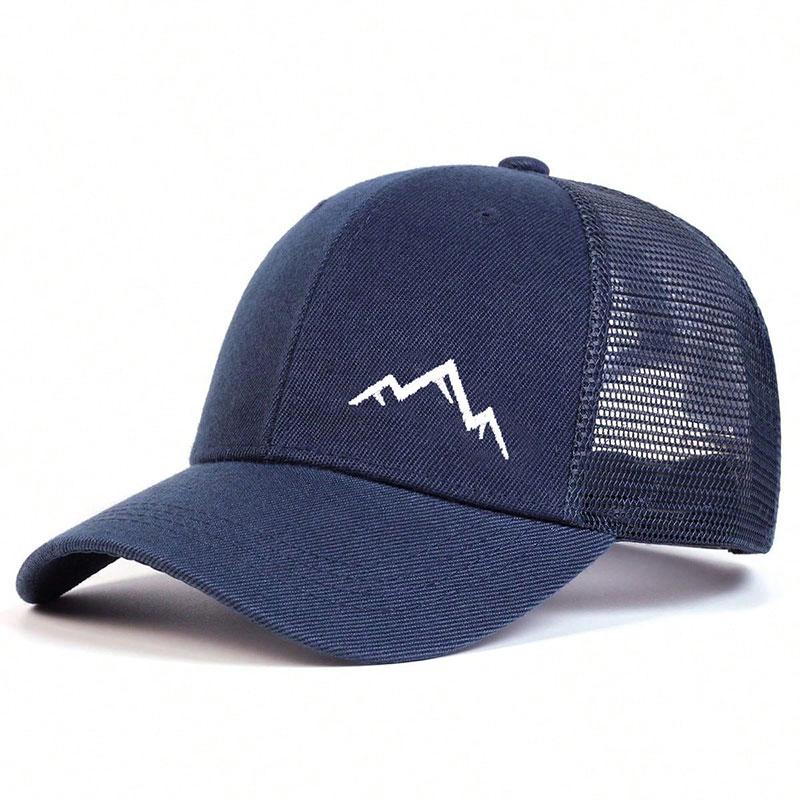 Весенне-летняя бейсболка с вышивкой в виде горного хребта, регулируемая дышащая сетчатая шапка для кемпинга, походов, солнцезащитные кепки