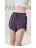 Women's Quick-Dry Two-Piece Yoga Shorts with Liner and Pockets