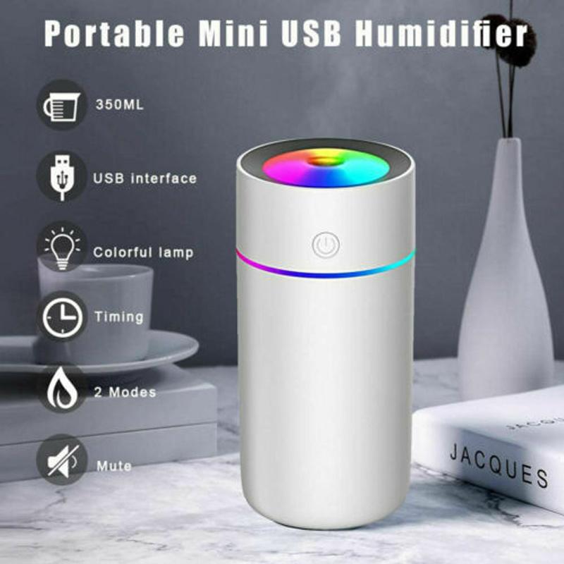 320ml USB Mini Humidifier LED Night Light Spraying Diffuser for Home Office Car