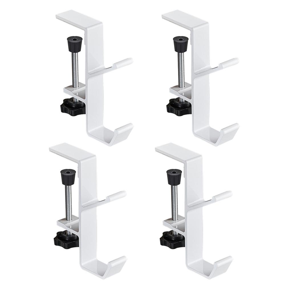 4pcs Mantel Hanger for Garland Stocking Mantel Holders with 2 Hooks Aluminum Metal Fireplaces Hook for Xmas Decoration