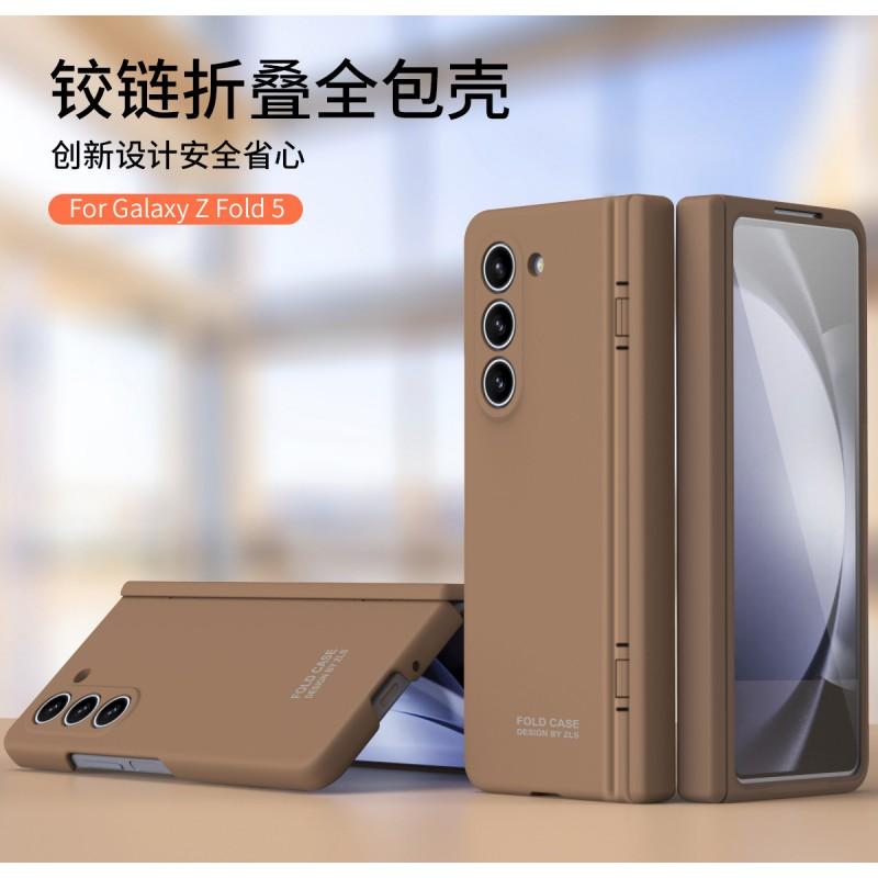 Slim Protective Case Galaxy Z Fold5 Fold4 Foldable Phone Full Coverage Shockproof PC Cover With Wrist Strap