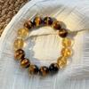 Natural Yellow Tower Crystal Tiger Eye Bracelet Unisex Couple Fashion Jewelry
