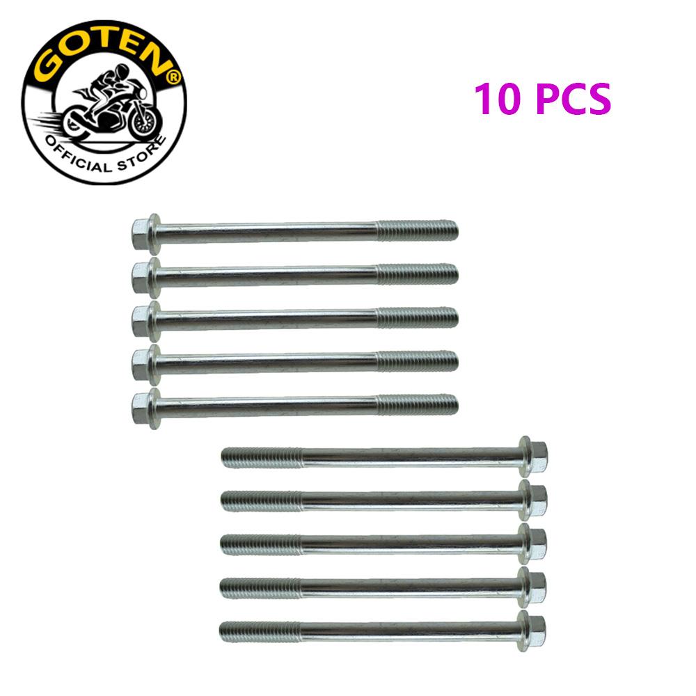 Goten Flanged Hex Bolt M6 x 80mm Sliver For Pit Dirt Bike ATV Quad Engine