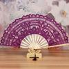 Ручной вышитый складной веер с бамбуковой ручкой Танцевальный веер Винтажный кружевной ручной веер Свадебный