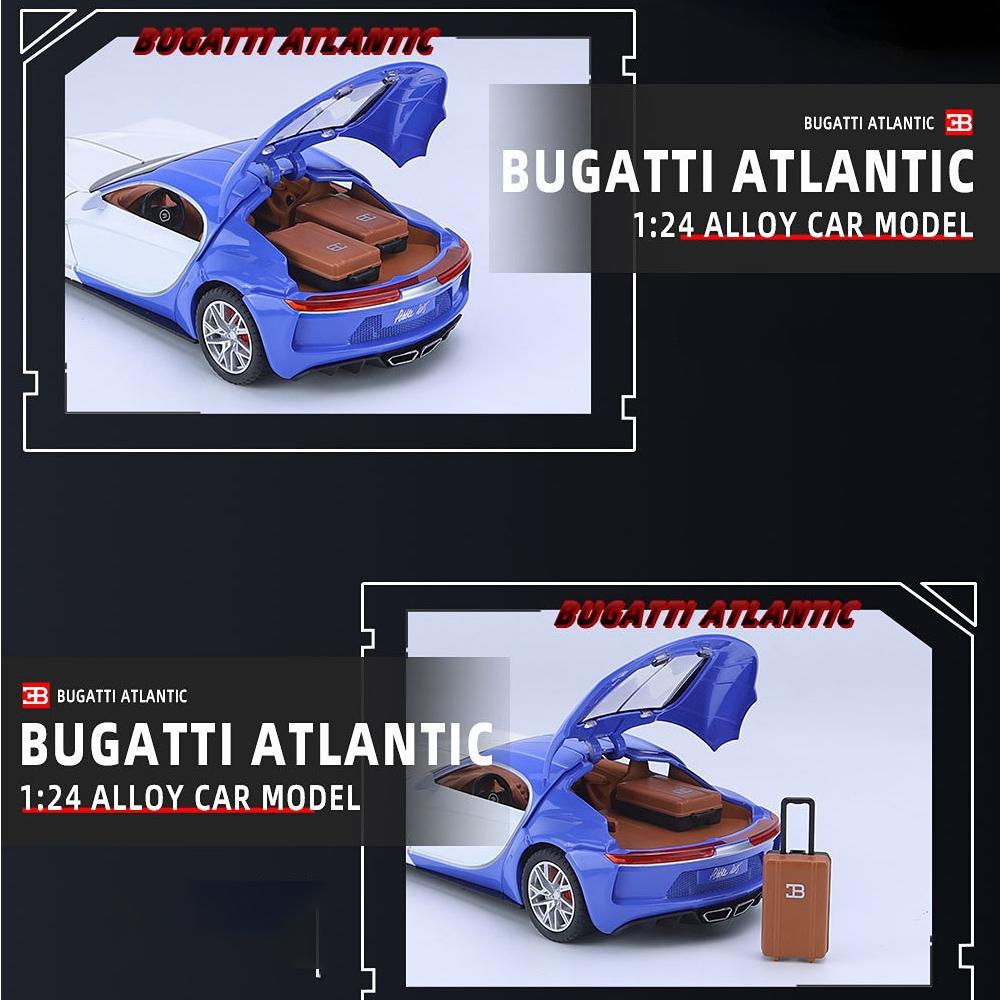 1/24 масштаб Bugatti Atlantic Supercar, литая под давлением модель автомобиля, игрушечный автомобиль с откатным механизмом со звуком и светом для детей, коллекция подарков для мальчиков и девочек